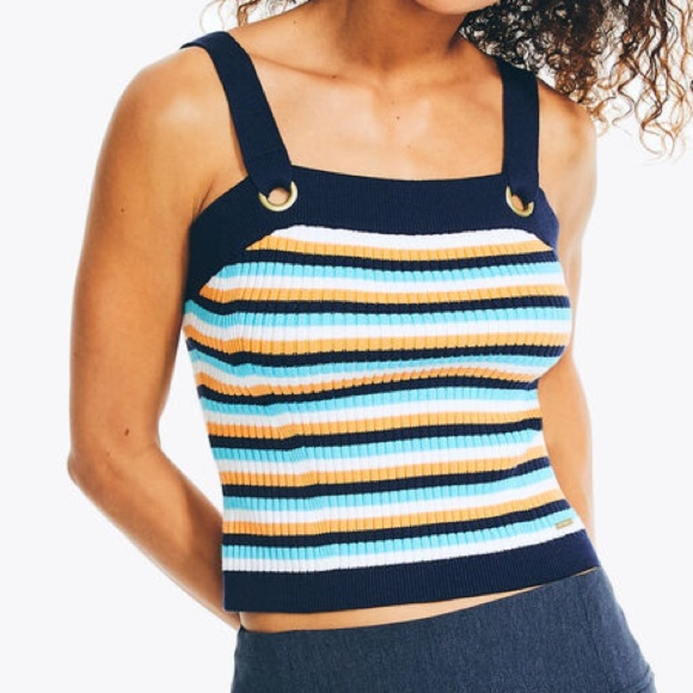 Nautica Stripes Sweater Tank Top